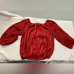 CHAUS Chain Link Print Top NWT